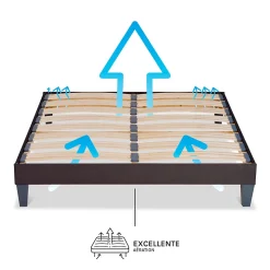 Sommier à lattes en bois Kit15 120x190 cm Coloris Gris anthracite Livré en kit