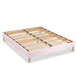 Sommier à lattes en bois Lumière 160x200 cm Coloris Rose Livré en kit