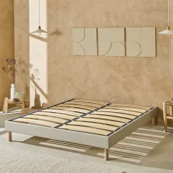 Sommier à lattes en bois Lino 160x200 cm Coloris Beige Livré en kit