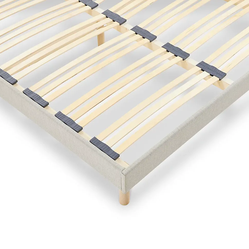 Sommier à lattes en bois Lino 160x200 cm Coloris Beige Livré en kit