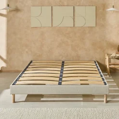 Sommier à lattes en bois Lino 160x200 cm Coloris Beige Livré en kit