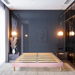 Sommier à lattes en bois Lumière 180x200 cm Coloris Rose Livré en kit