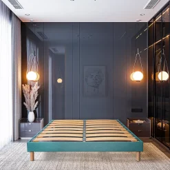 Sommier à lattes en bois Lumière 90x190 cm Coloris Vert d'eau Livré en kit