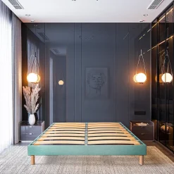 Sommier à lattes en bois Lumière 160x200 cm Coloris Vert pastel Livré en kit