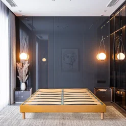 Sommier à lattes en bois Lumière 140x200 cm Coloris Jaune Livré en kit