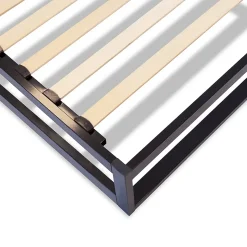 Sommier à lattes en métal Leonidas 140x190 cm Coloris Noir Livré en kit