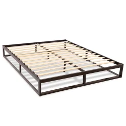 Sommier à lattes en métal Leonidas 140x190 cm Coloris Noir Livré en kit
