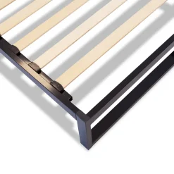 Sommier à lattes en métal Pandore 140x190 cm Coloris Noir Livré en kit