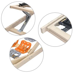 Sommier à Lattes Ergonomique Avec Plots De Soutien Cadre En Bois Tête Et Pied Relevables 120x200 Cm