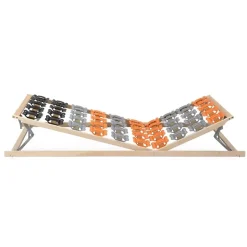 Sommier à Lattes Ergonomique Avec Plots De Soutien Cadre En Bois Tête Et Pied Relevables 120x200 Cm