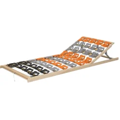Sommier à Lattes Ergonomique Avec Plots De Soutien Cadre En Bois Tête Et Pied Relevables 120x200 Cm