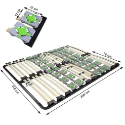 Sommier à Lattes Ergonomique Avec Plots De Soutien 160x200 Cm