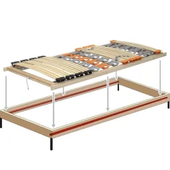 Sommier à Lattes Ergonomique En Bois Avec Plots De Soutien 7 Zones De Confort Tête Et Pied Relevables 120x200 Cm
