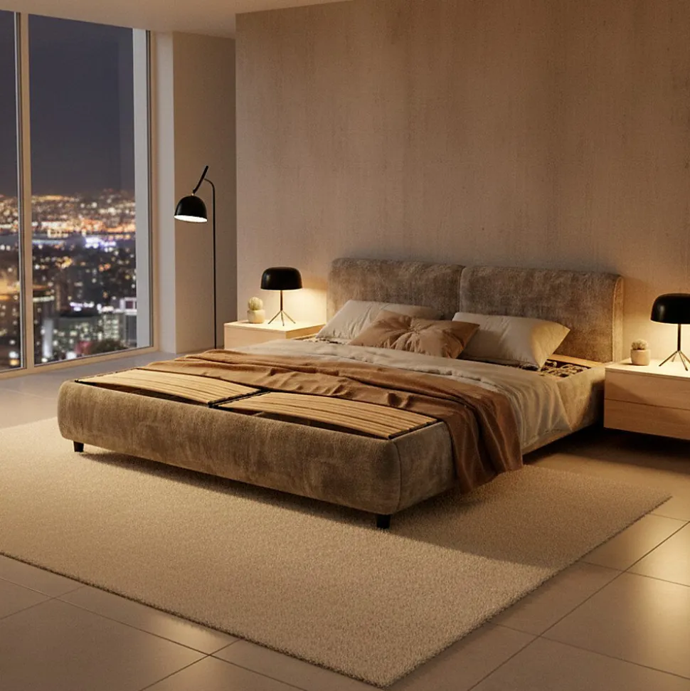 Sommier à Lattes Ergonomique En Bois Avec Plots De Soutien 7 Zones De Confort 120x200 Cm