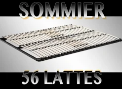 Sommier à lattes multiplis résistant fermeté réglable 180X200 cm