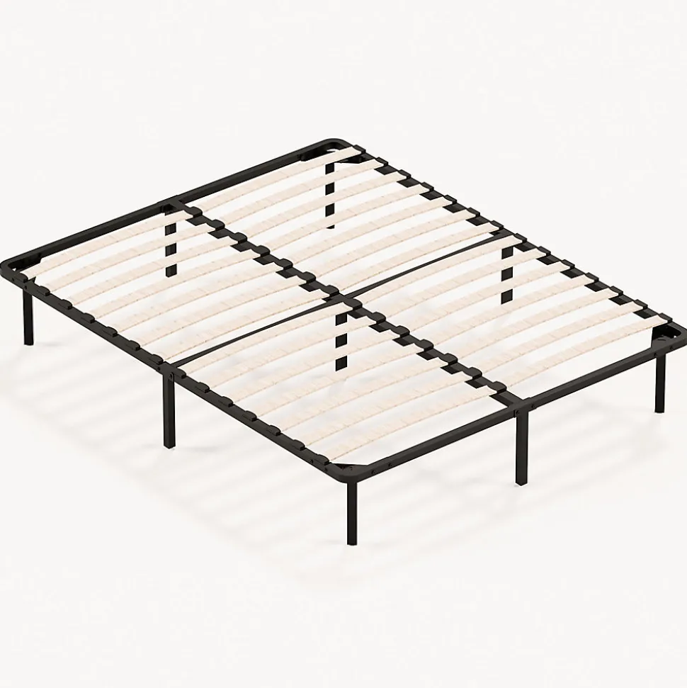 Sommier à Lattes sur Pieds,7 Pieds Inclus, Lit 2x14 Latte,160x200 CM