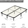 Sommier à Lattes sur Pieds,7 Pieds Inclus ,Lit 2x13 Lattes,140x190 CM