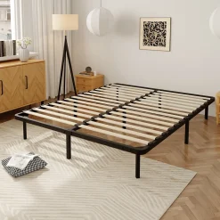 Sommier à Lattes sur Pieds,7 Pieds Inclus ,Lit 2x13 Lattes,140x190 CM