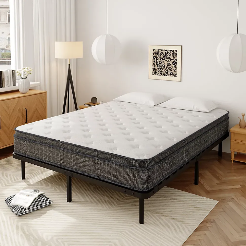 Sommier à Lattes sur Pieds,7 Pieds Inclus ,Lit 2x13 Lattes,140x190 CM