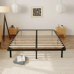 Sommier à Lattes sur Pieds,7 Pieds Inclus ,Lit 2x13 Lattes,140x190 CM