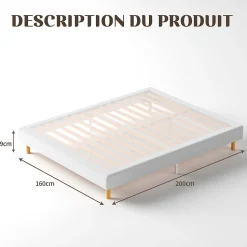 Sommier à Lattes 160x200 cm, 9 pieds, 2x14 lattes