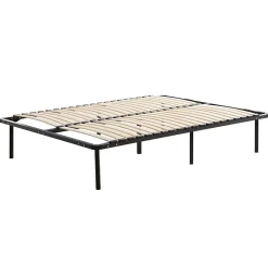 Sommier à Lattes 160x200 cm sur Pieds pour lit 2 Places 7 Pieds 40 Lattes en Bois multiplis sommier en kit à Monter (160x200)