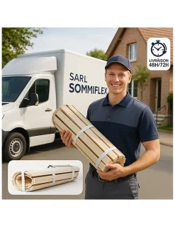 SOMMIER à LATTES 90x200 ou 90x190 SOMMIER à LATTES sur ROULEAU LATTES pour LIT