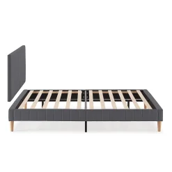 Sommier + tête de lit Eris 140x190 cm Gris foncé