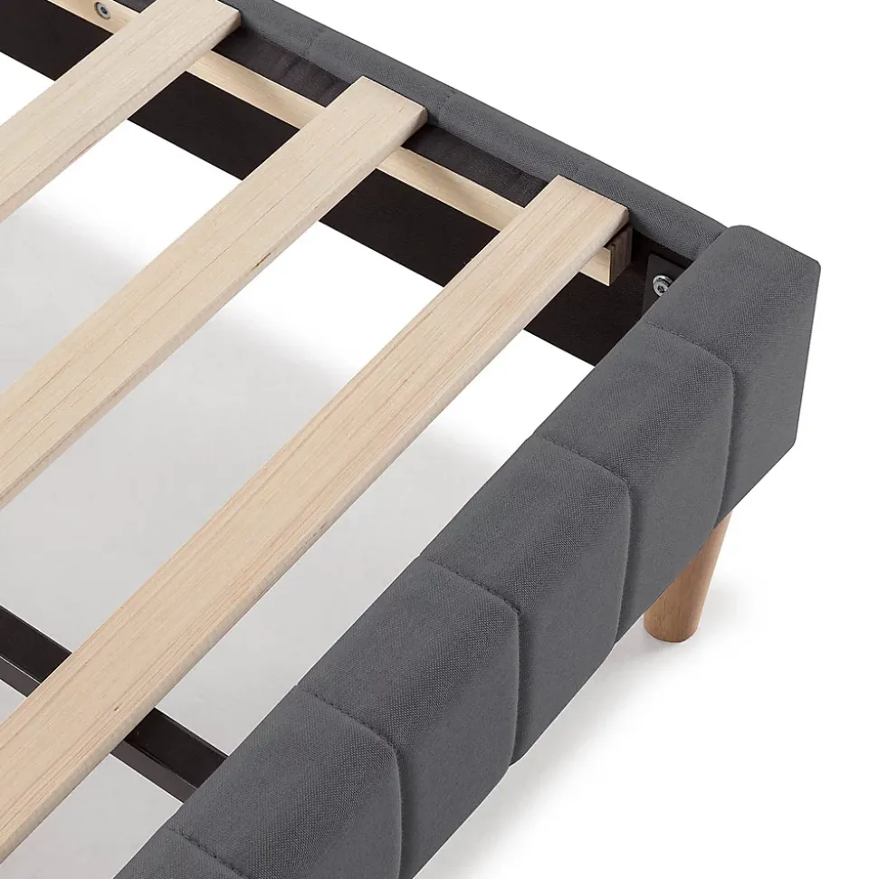 Sommier + tête de lit Eris 140x190 cm Gris foncé