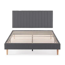 Sommier + tête de lit Eris 140x190 cm Gris foncé