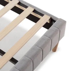 Sommier + tête de lit Eris 140x190 cm Gris clair