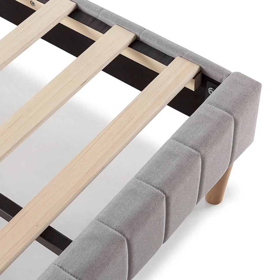 Sommier + tête de lit Eris 140x190 cm Gris clair