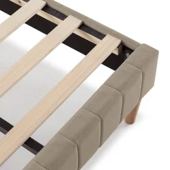 Sommier + tête de lit Eris 150x190 cm Beige