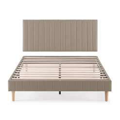 Sommier + tête de lit Eris 150x190 cm Beige