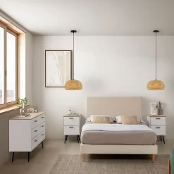 Sommier + tête de lit Niebla 140x200 cm Beige