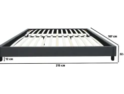 Sommier "Andy" en tissu 160 x 200 cm Gris anthracite