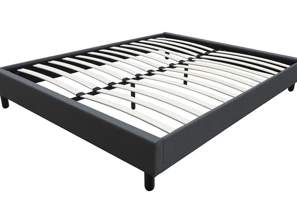 Sommier "Andy" en tissu 160 x 200 cm Gris anthracite