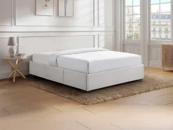 Sommier avec tiroirs 140 x 190 cm - Tissu beige - KOLANE de YSMÉE