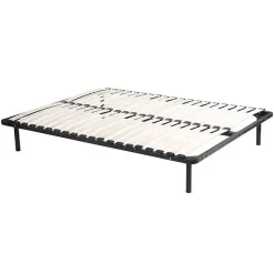 Sommier cadre à lattes 140 x 200 cm - 2x19 lattes - Sans pieds - Noir - KALISTA de YSMÉE