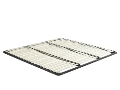 Sommier cadre à lattes 200 x 200 cm - 3x19 lattes - Sans pieds - Noir - KALISTA de YSMÉE