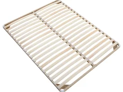 Sommier cadre à lattes 140 x 190 cm - 2x19 lattes - Sans pieds - Beige - KALISTA de YSMÉE