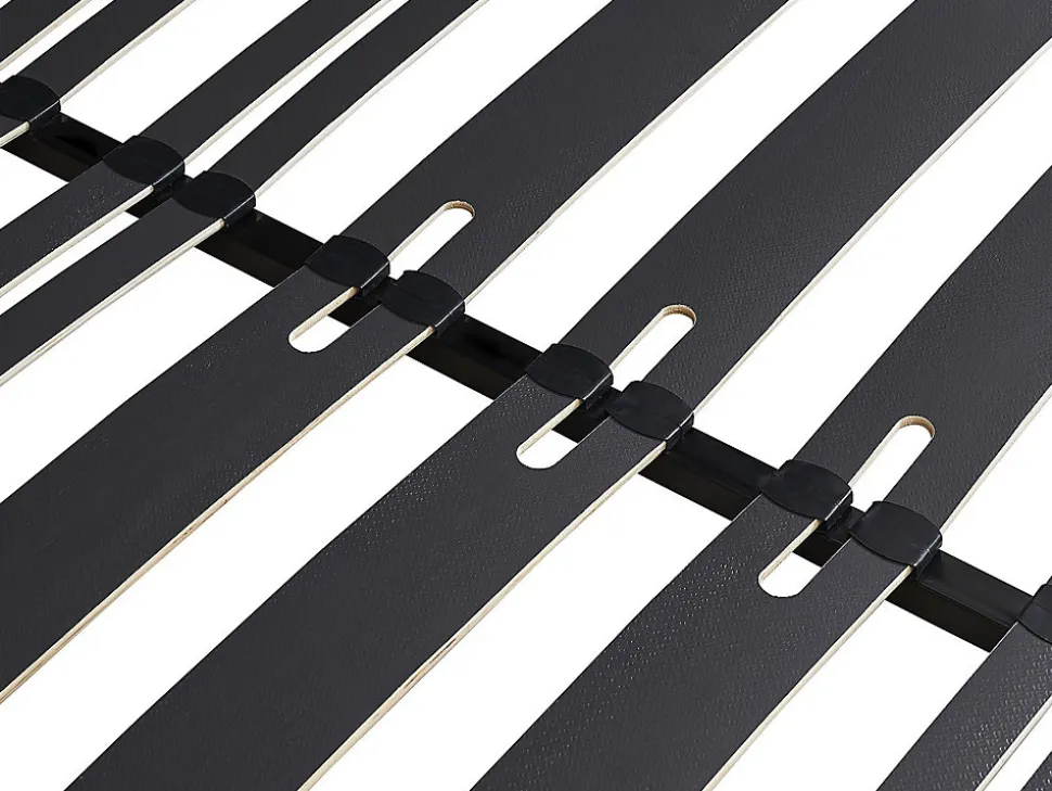 Sommier cadre à lattes 160 x 200 cm - 2 x 15 lattes - 3 zones soutien lombaire renforcé - Avec pied - Noir - CERRISI de YSMÉE
