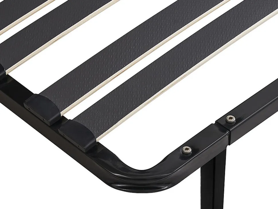 Sommier cadre à lattes 160 x 200 cm - 2 x 15 lattes - 3 zones soutien lombaire renforcé - Avec pied - Noir - CERRISI de YSMÉE