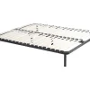 Sommier cadre à lattes 140 x 190 cm - 2x19 lattes - Avec pieds - Noir - KALISTA de YSMÉE