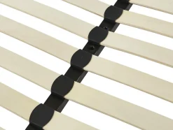 Sommier cadre à lattes 140 x 190 cm - 2x19 lattes - Avec pieds - Noir - KALISTA de YSMÉE