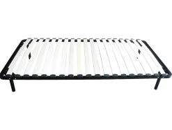 Sommier cadre à lattes 90 x 190 cm - 19 lattes - Avec pieds- Noir - KALISTA de YSMÉE
