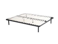 Sommier cadre à lattes 160 x 200 cm - 2x19 lattes - Avec pieds - Noir - KALISTA de YSMÉE