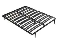 Sommier cadre à lattes 140 x 190 cm - 2 x 15 lattes - 3 zones soutien lombaire renforcé - Avec pied - Noir - CERRISI de YSMÉE