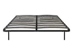 Sommier cadre à lattes 140 x 190 cm - 2 x 15 lattes - 3 zones soutien lombaire renforcé - Avec pied - Noir - CERRISI de YSMÉE