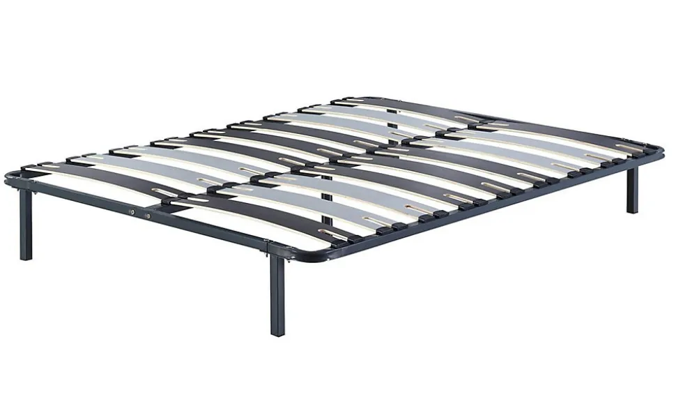 Sommier Cadre à Lattes Metal 29 cm - 120x200 - 9 Larges Lattes de 12,5 cm - Metal Épaisseur 1,2 mm - Solide et Confortable - CADRE